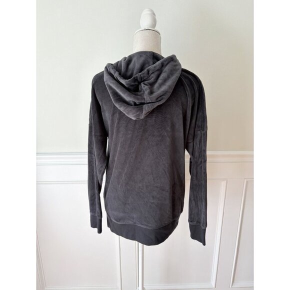 Aeropostale Black Velour Hoodie XS/S Soft & Cozy Pullover Sweatshirt With Hood - Picture 3 of 5